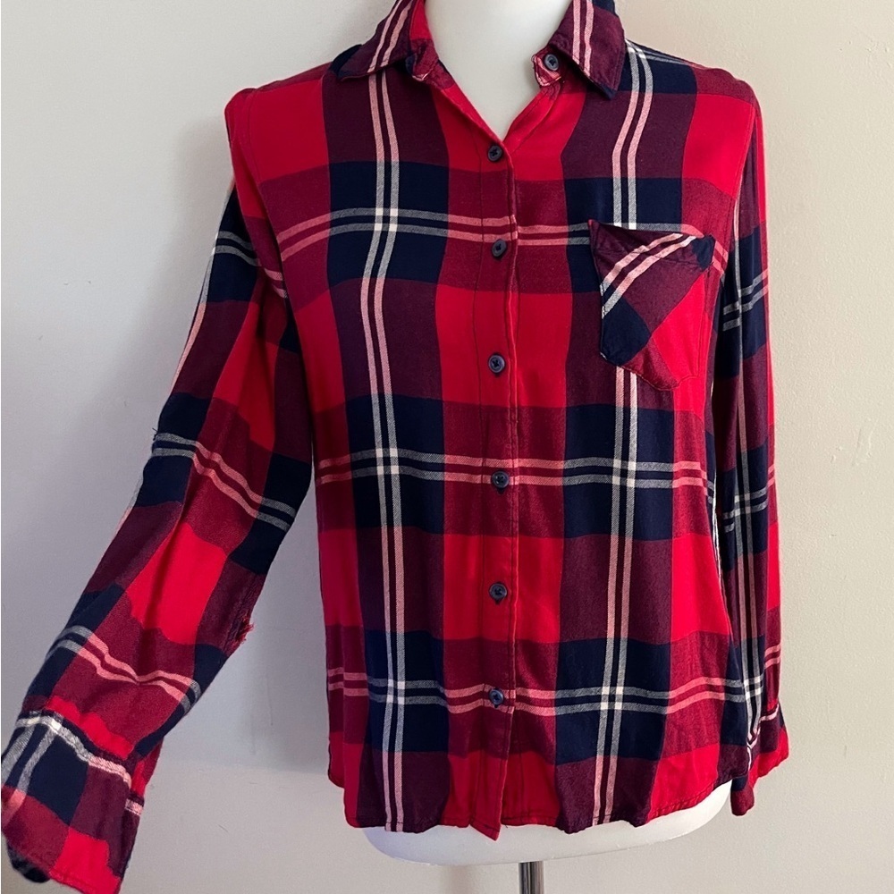 Woolrich Plaid Button Down Shirt Outdoor Fall Cabincore Pumpkin Patch Lumberjack